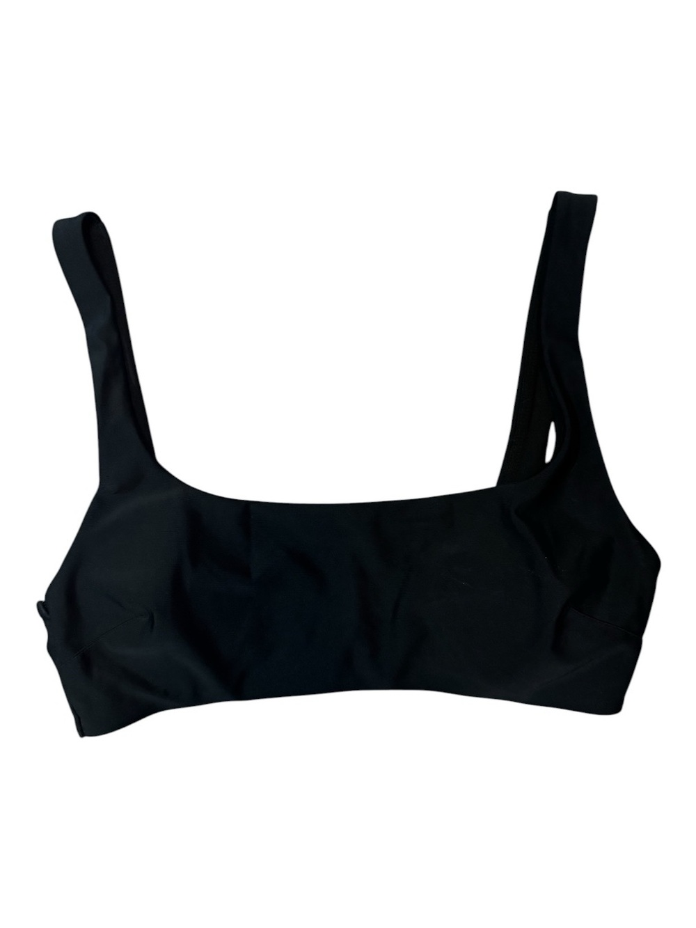 aerie Minimalist Classic Black Scoop Neck Bikini Swim Top - Small